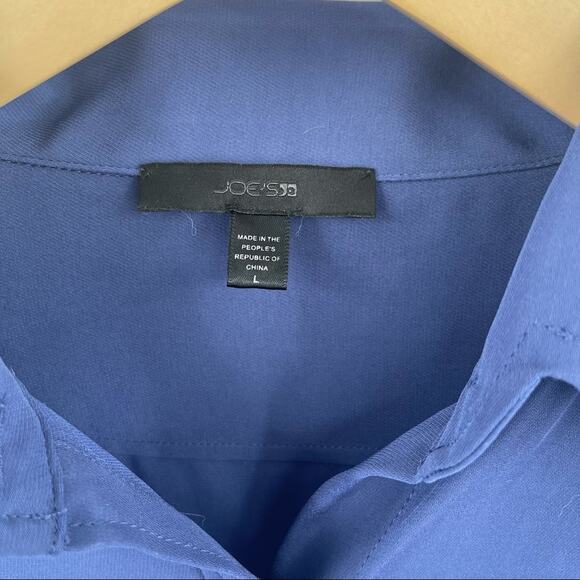 JOES JEANS Button Down Blouse Semi Sheer Top Gold Buttons Long Sleeve SZ Large - Picture 4 of 10